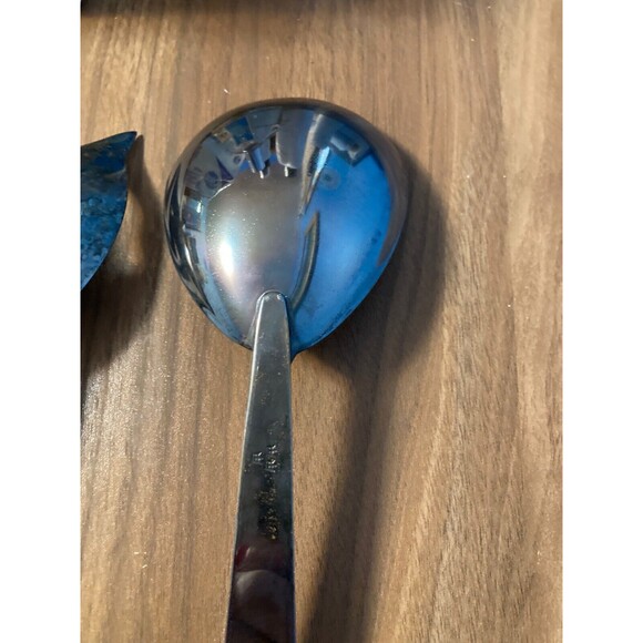 VINTAGE THREE CROWNS SILVERSMITH SALAD SERVING SET FORK & SPOON Storage Bag - Picture 5 of 15